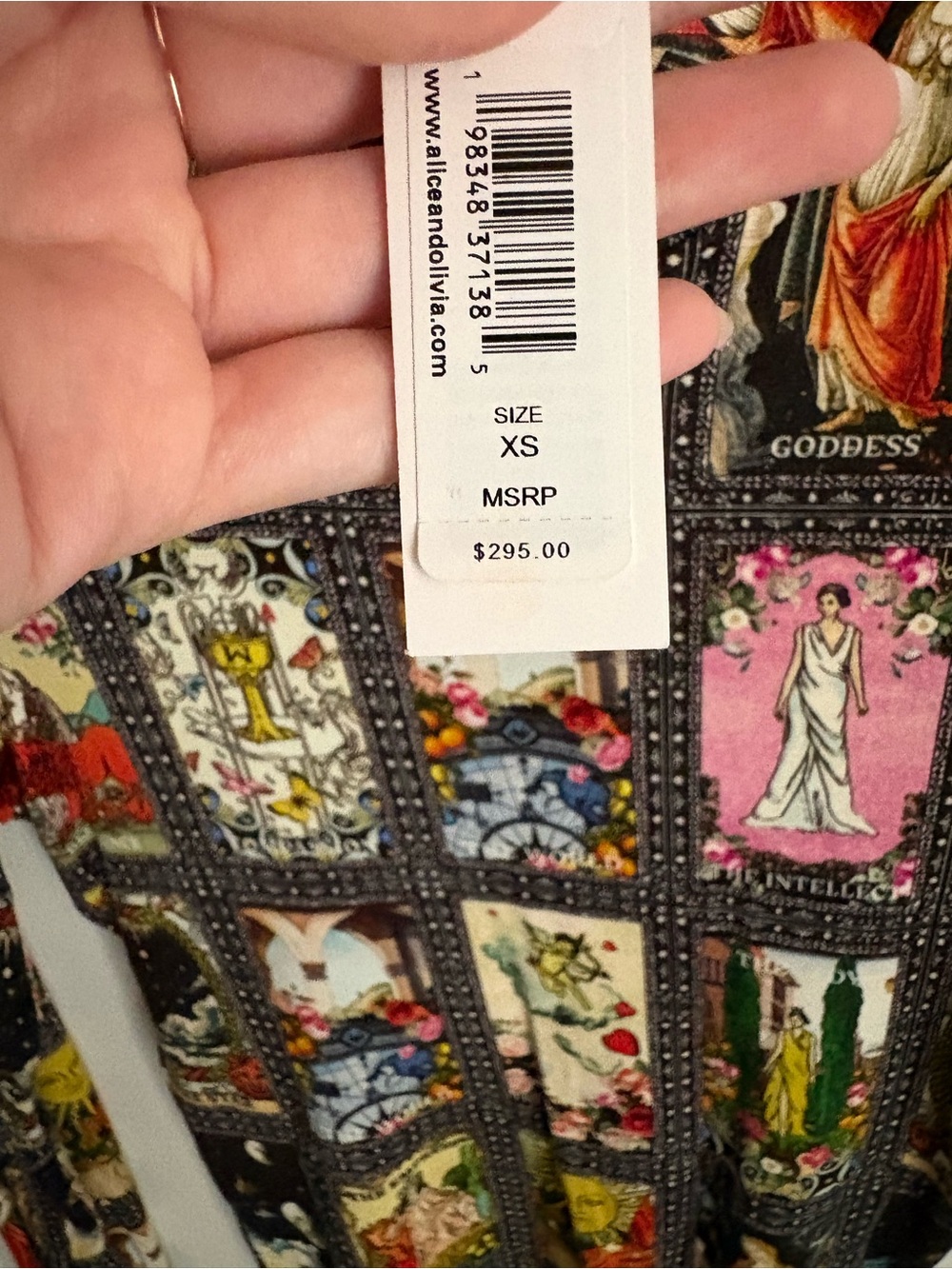Alice + Olivia Black Tarot Card Print Long Sleeve Top - Picture 4 of 5